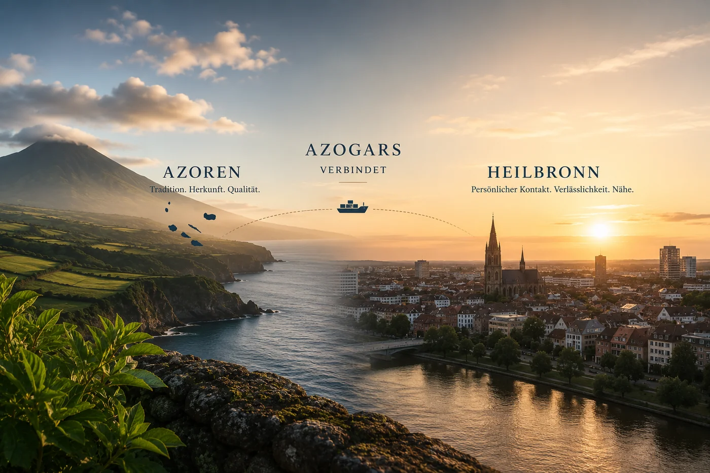 Symbolische Verbindung zwischen den Azoren und Heilbronn