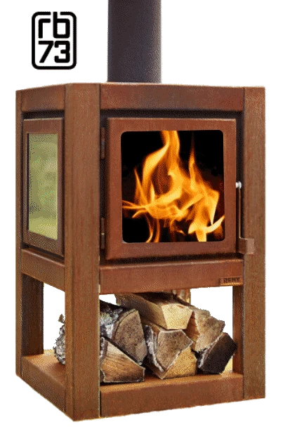 RB73 Feuerstelle mit Holzlager